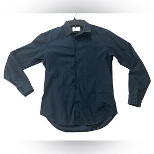 Sandro Paris Cotton Navy Blue Button Down Shirt Classic Size 38 6 Preppy Capsule